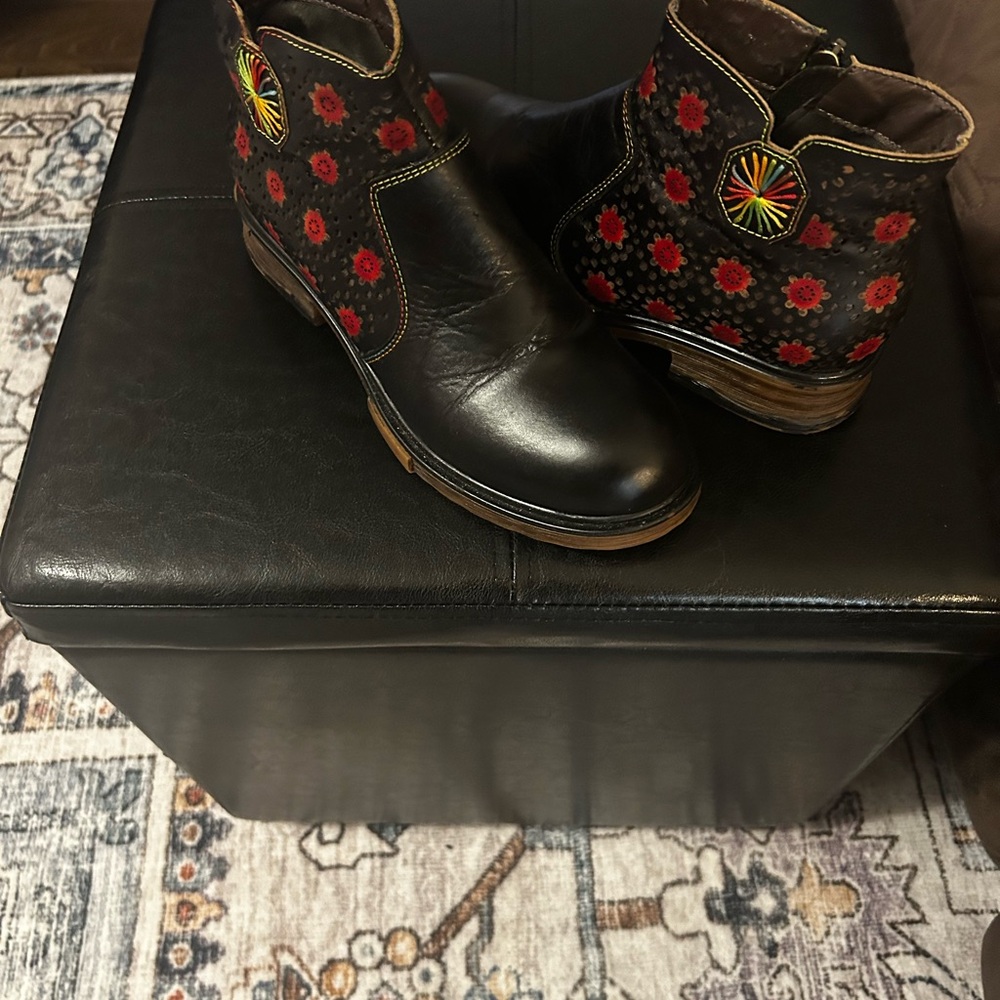 Floral Embroidered Ankle Boots - image 2